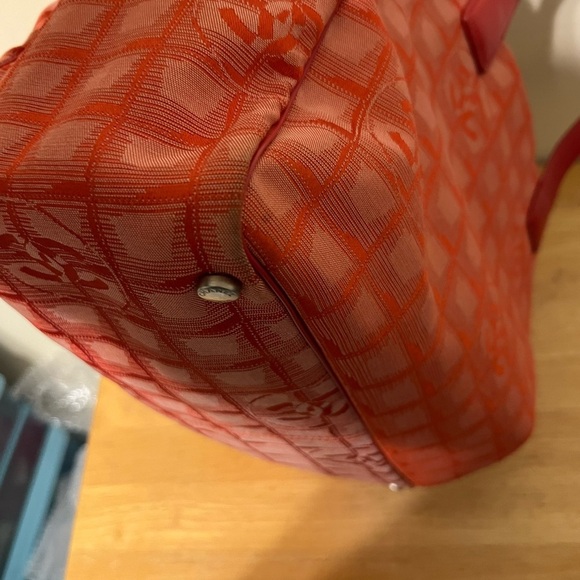Chanel Red New Travel Line Nylon Tote - Picture 9 of 13